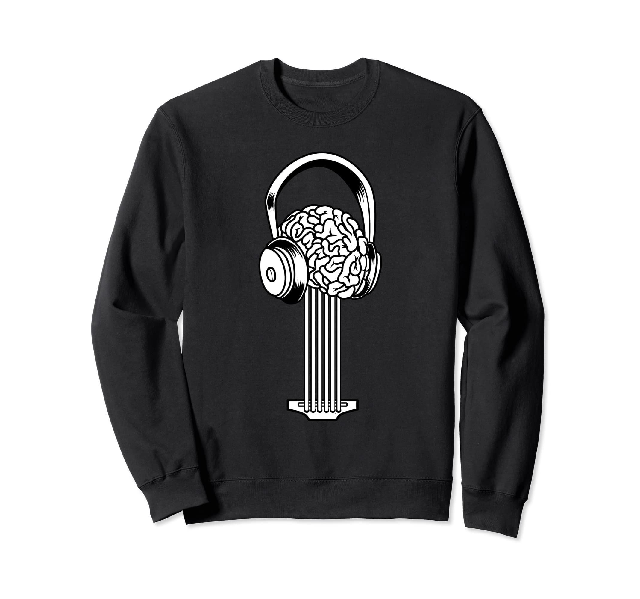 Electric Guitar - E-Guitar Rock Guitarist Brain Headphones Sweatshirt