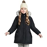 maoo garden Girls Winter Coat Big Kids Heavyweight Fur Hood Snow Ski Parka Water-Resistant Overcoat
