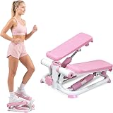 Sunny Health & Fitness P2000 Mini Stair Stepper Pink Portable Home Gym