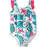 ABEHIK Kids Floatation Swimsuit Float Suit Boys Girls One Piece Floating Swim Vest with Adjustable Buoyancy Life Bathing Suit