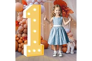 HITINO 3FT Marquee Number 1, Light Up Numbers for 1st 16th Birthday Balloons Backdrop Decorations, Large Mosaic Numbers Letters for Party Baby Shower Anniversary Wedding Decor