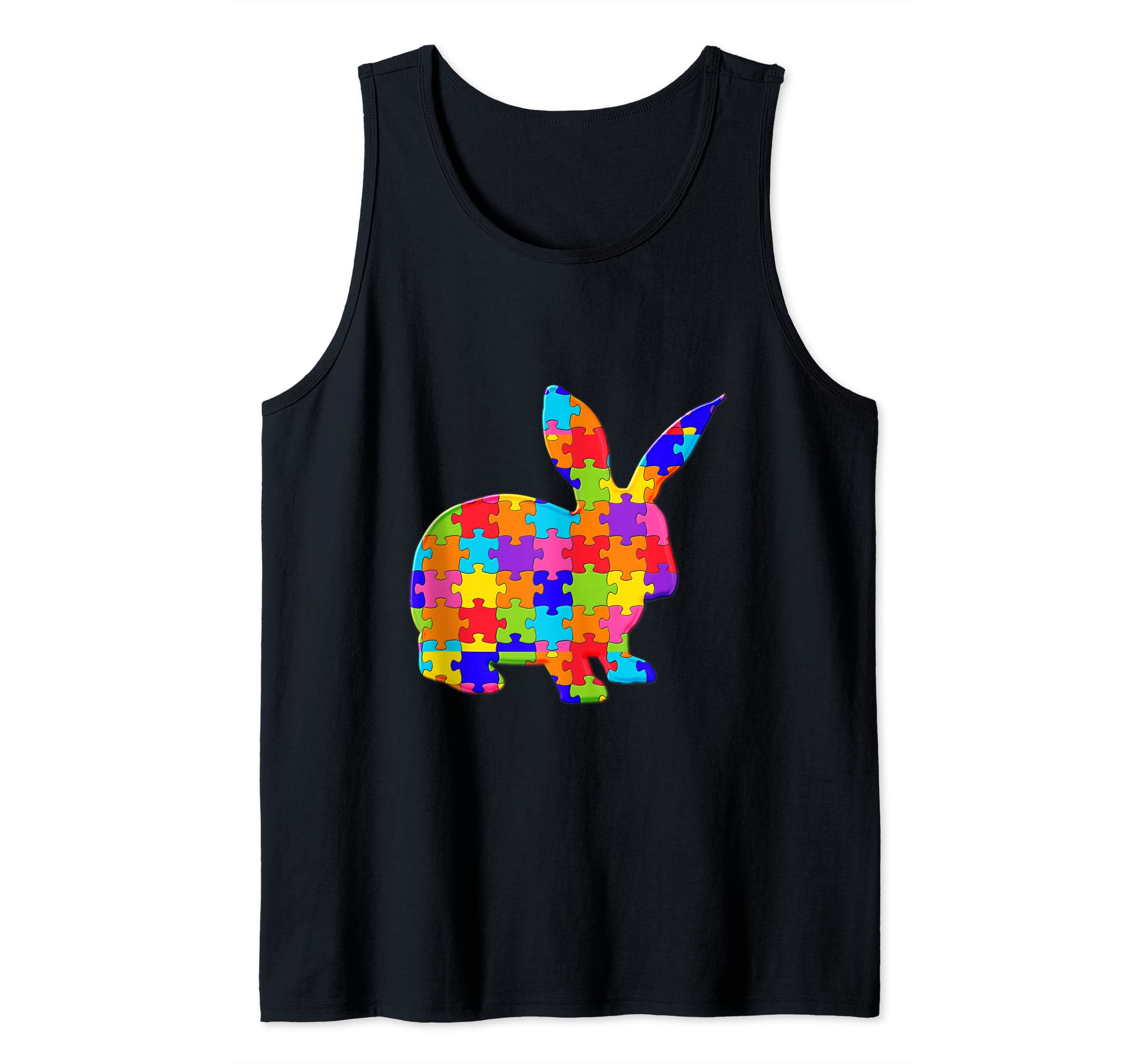 Rabbit bunny Easter Jigsaw Autism Puzzle Tank Top