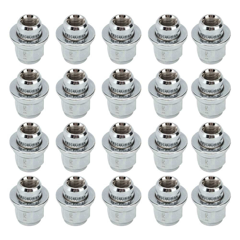 Wheel Nuts, Silver Steel Car Wheel Rims Tires Nuts Accessory Fit for 2001-2016