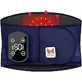 Cordless Heating Pad for Back Pain Relief,40" Rechargeable Lumbar Massager with Heat, Adjustable Vibration & Heating Belt for Waist, Abdomen, Muscle Relaxation - Portable and Comfortable (Dark Blue)