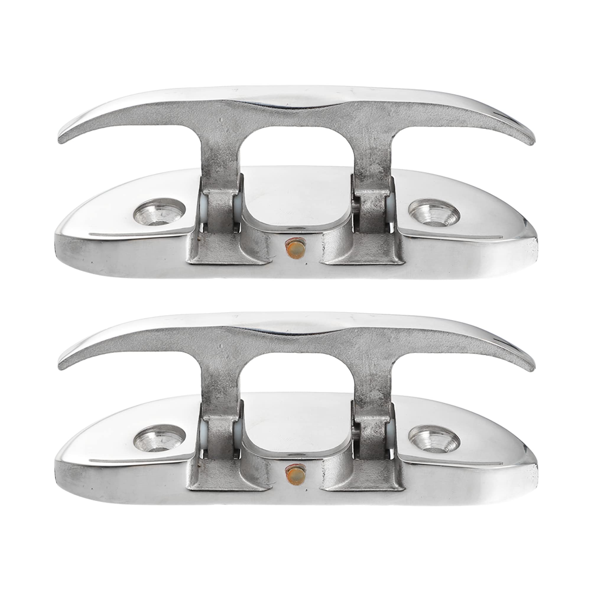 X AUTOHAUX 2pcs 5inch 120mm Stainless Steel Boat Flip Up Dock Cleat Silver Tone