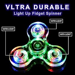 SCIONE 5 Pack LED Light Up Fidget Spinners,Glow in