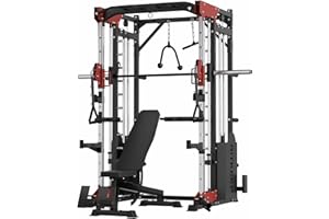 RITKEEP FITNESS Ritkeep PMAX 5600 Home Gym SmithΔ Machine, 6-in-1 Strength Training System with 326lb Dual Weight Stacks, Multi-Accessories Including Chin-up, Dip Bar, Low Row and Landmine.