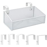 MATIMASU Bedside Caddy Hanging Storage Basket Beside Shelf Metal Organizer for Collage Dorm Bunk Bed,Hospital Bed,Baby Bed - Bedroom Essentials for Magazine,Remote Control,Phone,Drinks (White)