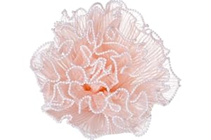 baotongle Flower Wrapping Mesh Paper Mesh Wrapping Paper for Flowers Pearl Edge Bouquet Packaging Paper Wrinkled Translucent for Mother's Day Valentine's Day Wedding Gift Packaging(11inchesx4.37Yard, Pink)