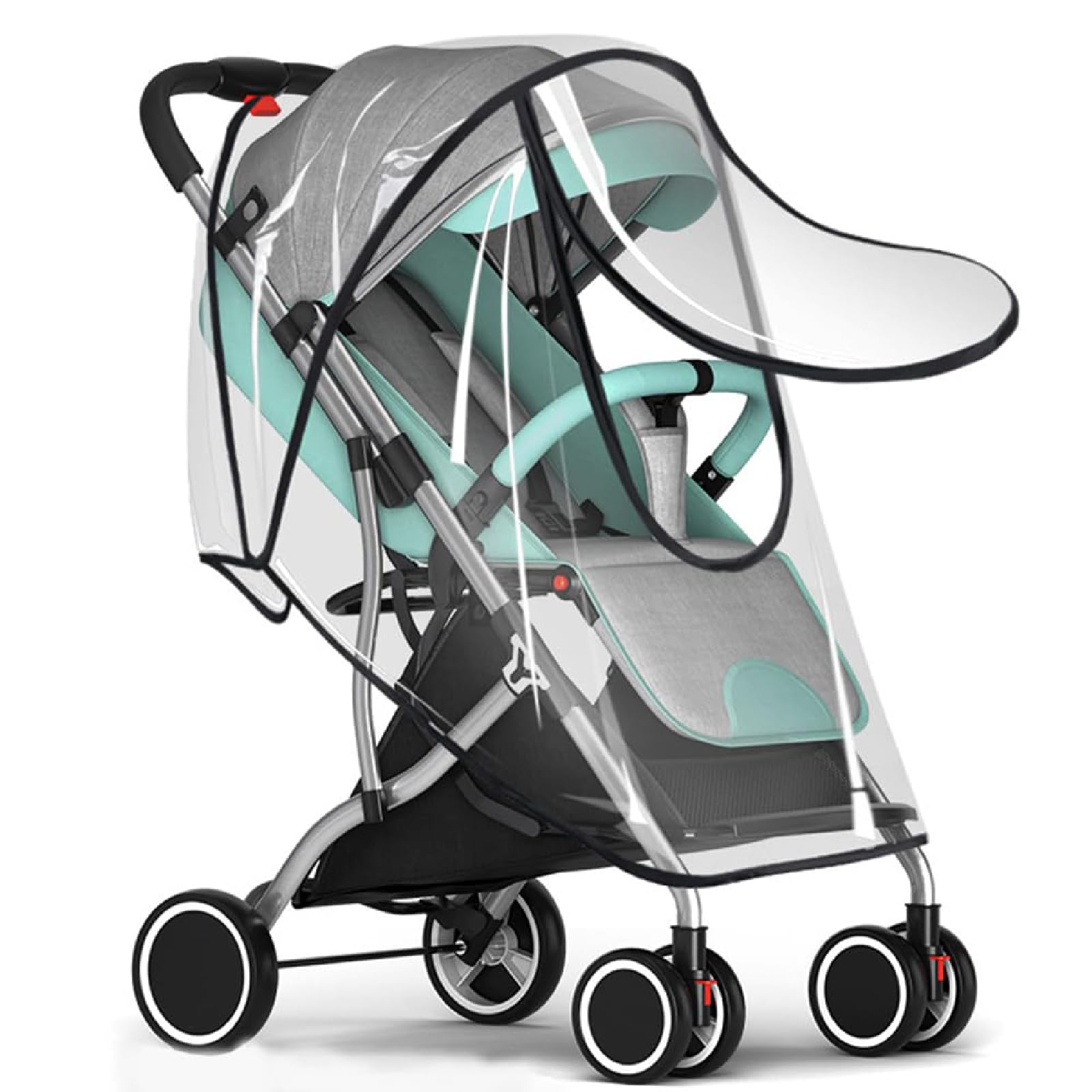 Universal Pram Rain Cover - Weather Shield for Windproof, Waterproof Protection From Sun, Dust, Snow - Fits Most Strollers