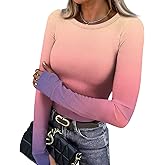 slqdgmryz Womens Long Sleeve Tops Casual Knit Fitted Spring Shirts Basic Lightweight Business Work Blouse with Thumb Holes