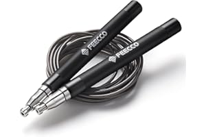 FEECCO FITNESS FEECCO Speed Jump Rope - Self-Locking Design for Quick Adjustment, 360-Degree Spin, Metal Handles with Silicone Grip for the Ultimate Workout Experience