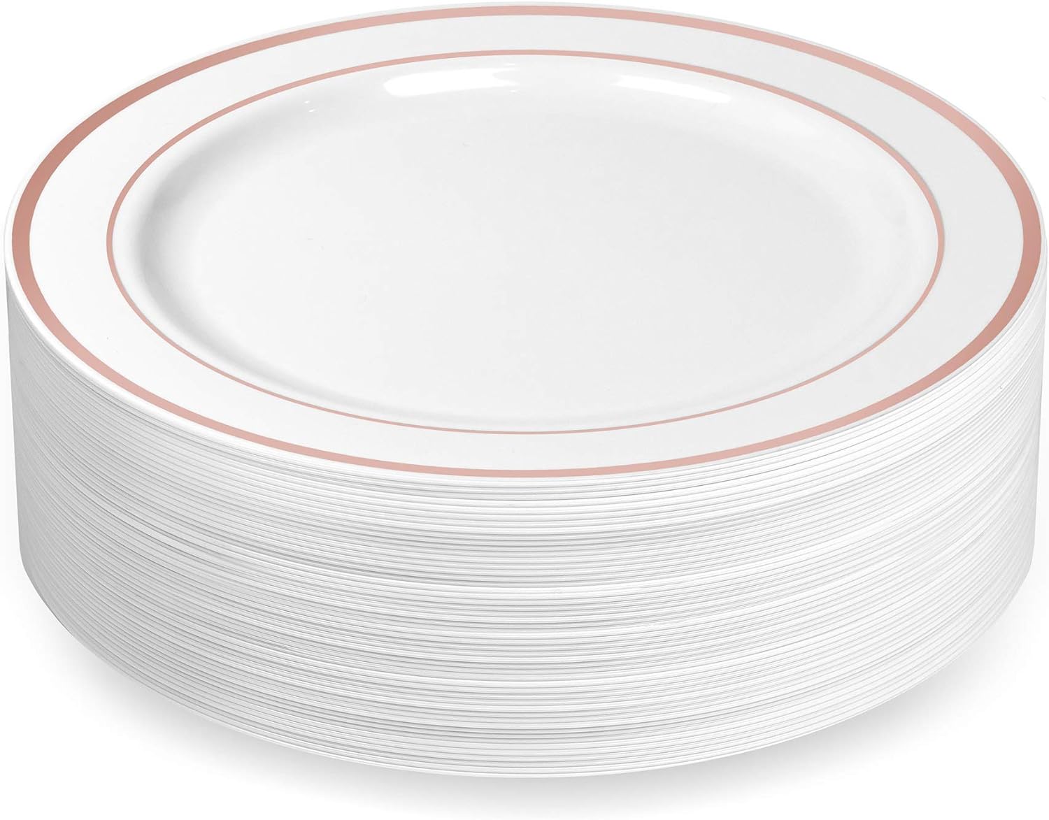 50 Large Plastic Disposable Dinner Plates 10.25 inches