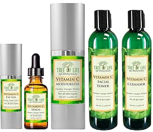 Complete Vitamin C Combo Pack - Vitamin C Serum, Moisturizer, Eye Gel, Cleanser, and Toner