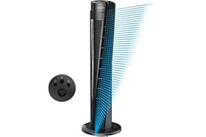 Vornado OSC84 41" Whole Room Oscillating Tower Fan, Remote Control, 70-Degree Oscillation, Quiet Operation, 4 Speed Settings, 8-Hour Timer, Powerful Air Circulation, Black
