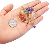 JSDDE Chakra Crystals Life Tree Suncatcher Heart Shape Window Decor view 4