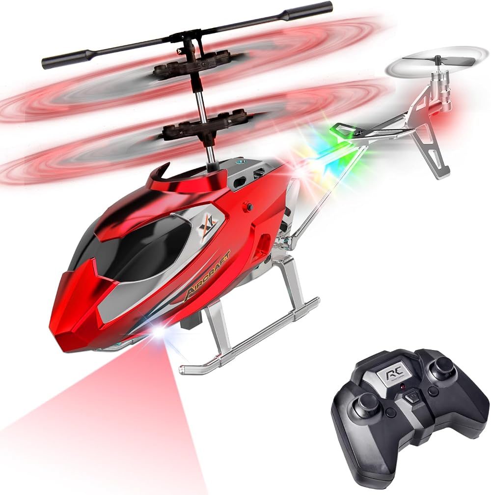 TERRAMUS Remote Control Helicopter 2.4GHz 3.5 Channel with Gyro LED Lights