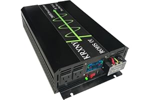 KRXNY 2000W 24V DC to 120V AC 60HZ Pure Sine Wave Off Grid Home Solar Power Inverter Converter with USB Port LCD Display