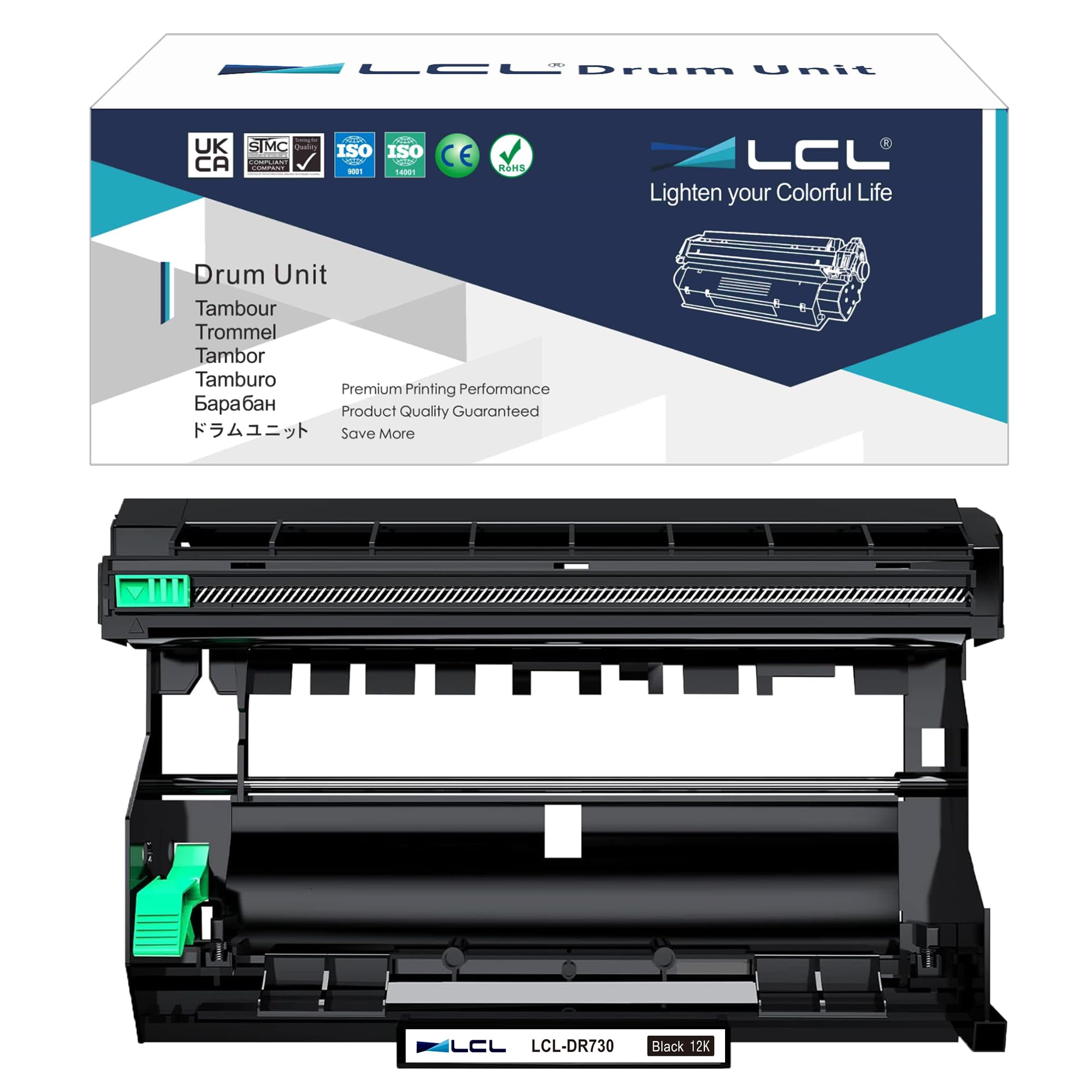 Photo 1 of LCL Compatible Drum Unit Replacement for Brother DR730 DR-730 12000 Pages HL-L2350DW HL-L2390DW HL-L2395DW HL-L2370DW HL-L2310D HL-L2357DW HL-L2370DN MFC-L2710DW MFC-L2750DW Printer (1-Pack Black)