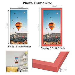 JCJMY 6x12 Picture Frame Red for Wall Hanging or