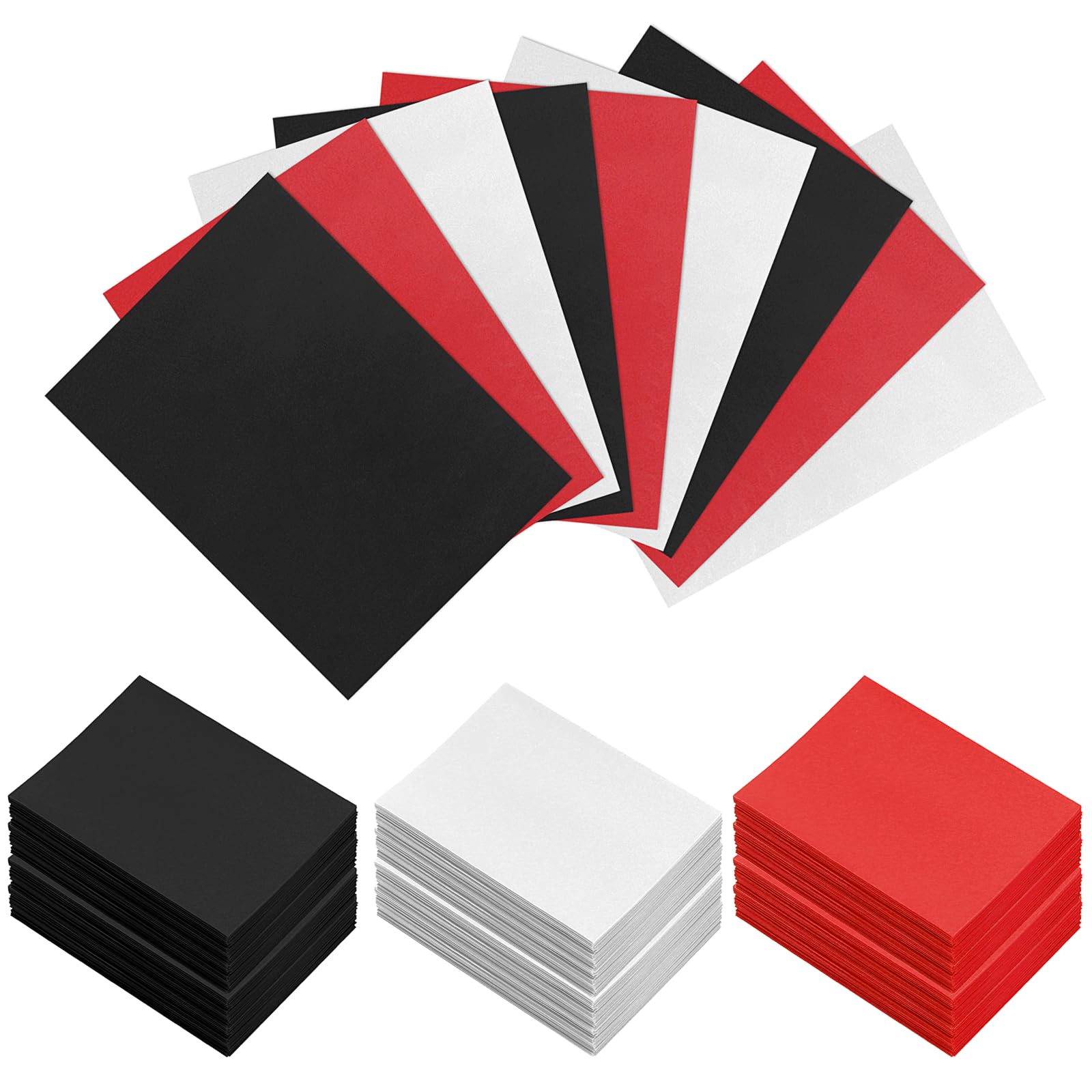 Homgaty 300 Pcs Standard Card Sleeves, Clear Deck Protectors Card Protector Sleeves Trading Card,Magic (Black+Red+White)