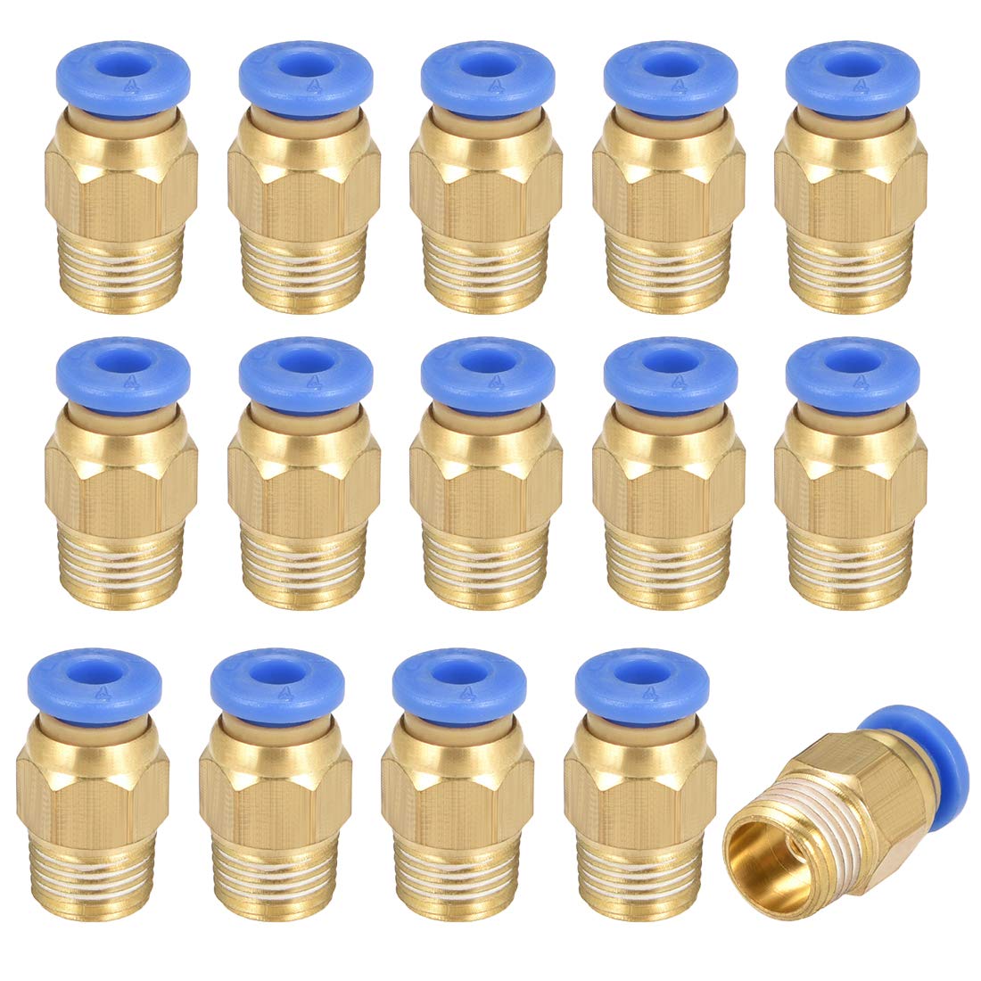 sourcing map Straight Pneumatic Push to Quick Connect Fittings G1/8 Male x 4mm Tube OD 15pcs