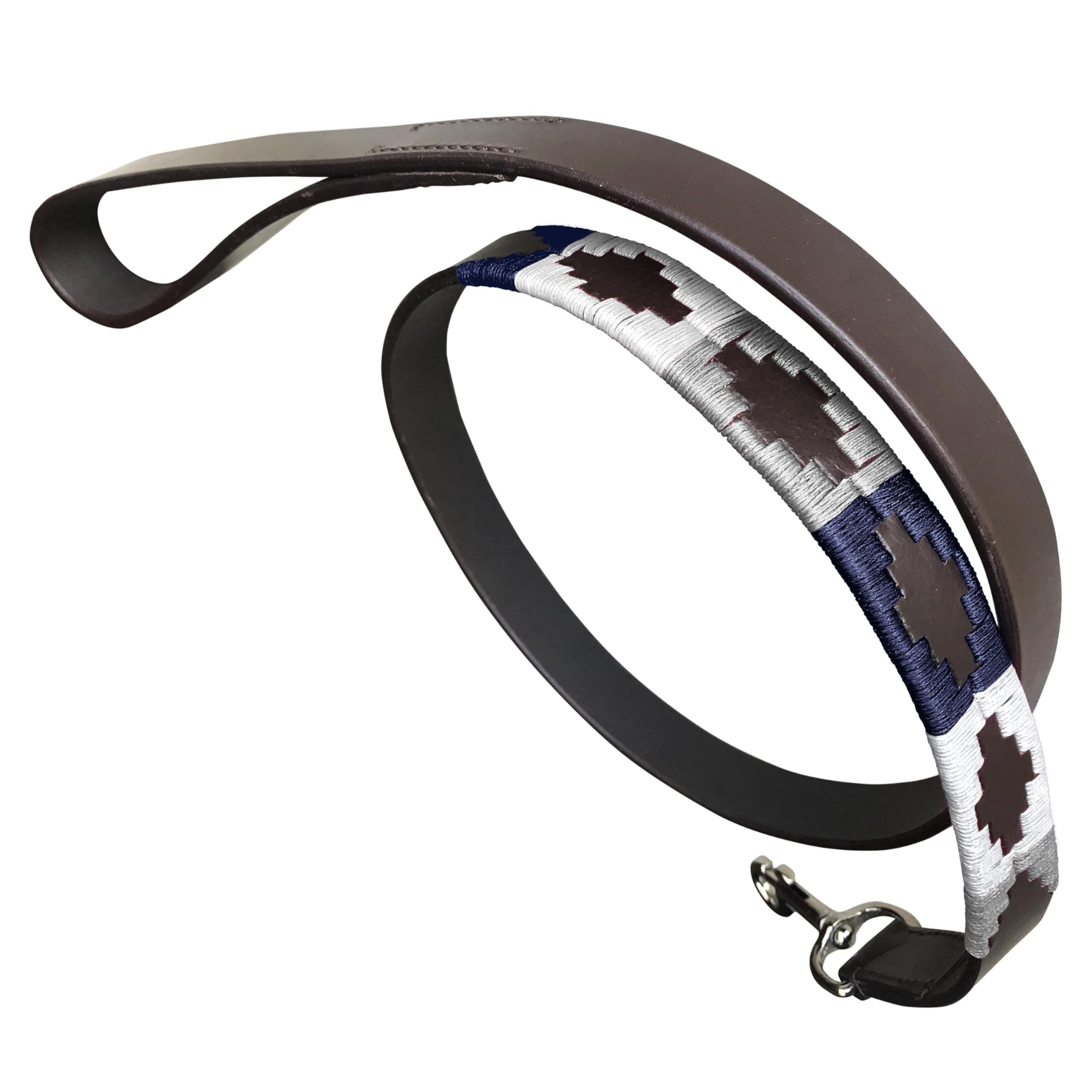 Carlos Diaz Genuine Leather Waxed Embroidered Polo Dog Lead