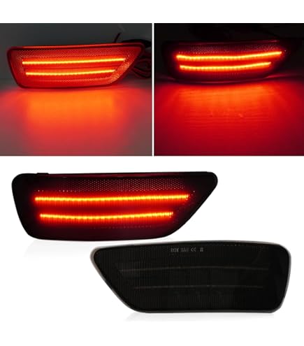 Smoked Lens Rear Bumper Reflector Lights For Jeep Grand Cherokee, Dodge Journey - 2-Pack Replacement