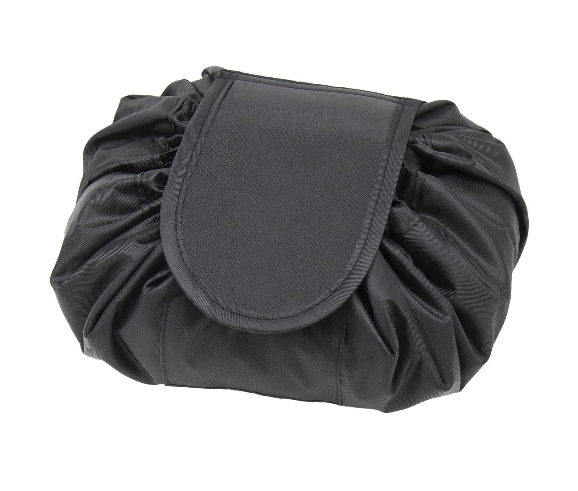 Drawstring Makeup Bag,ONEGenug Cosmetic Bag,One-Step Toiletry Organizer, Cosmetic Pouch for Lazy Ladies Black