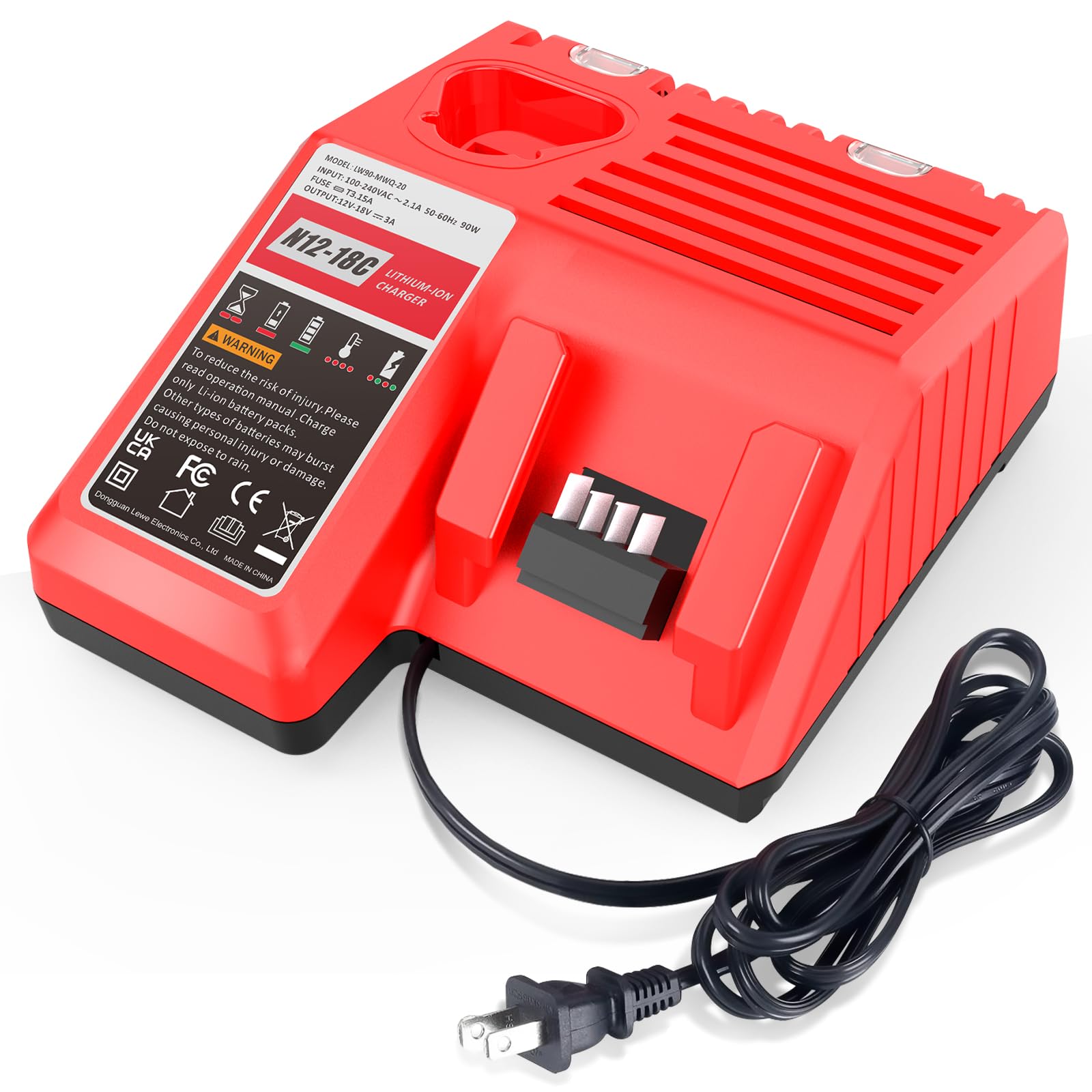 Photo 1 of Replacement Rapid Charger for Milwaukee M12 and M18 Charger for 48-59-1812, M14 XC Lithium Ion Battery 48-11-2420 48-11-2440 48-11-1815 48-11-1820 48-11-1840 48-11-1850 48-11-2401 48-11-1890