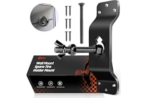 toolhoper Wall Mount Spare Tire Mount, Enclosed Trailer Spare Tire Mount, Thicken Spare tire Carrier, Boat Trailer Spare Tire Mount for Utility Trailer Fit Most Spare Tires,Garages, Warehouses