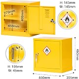 The Workplace Depot Hazardous Storage Cabinet Yellow Steel COSHH School Lab view 3