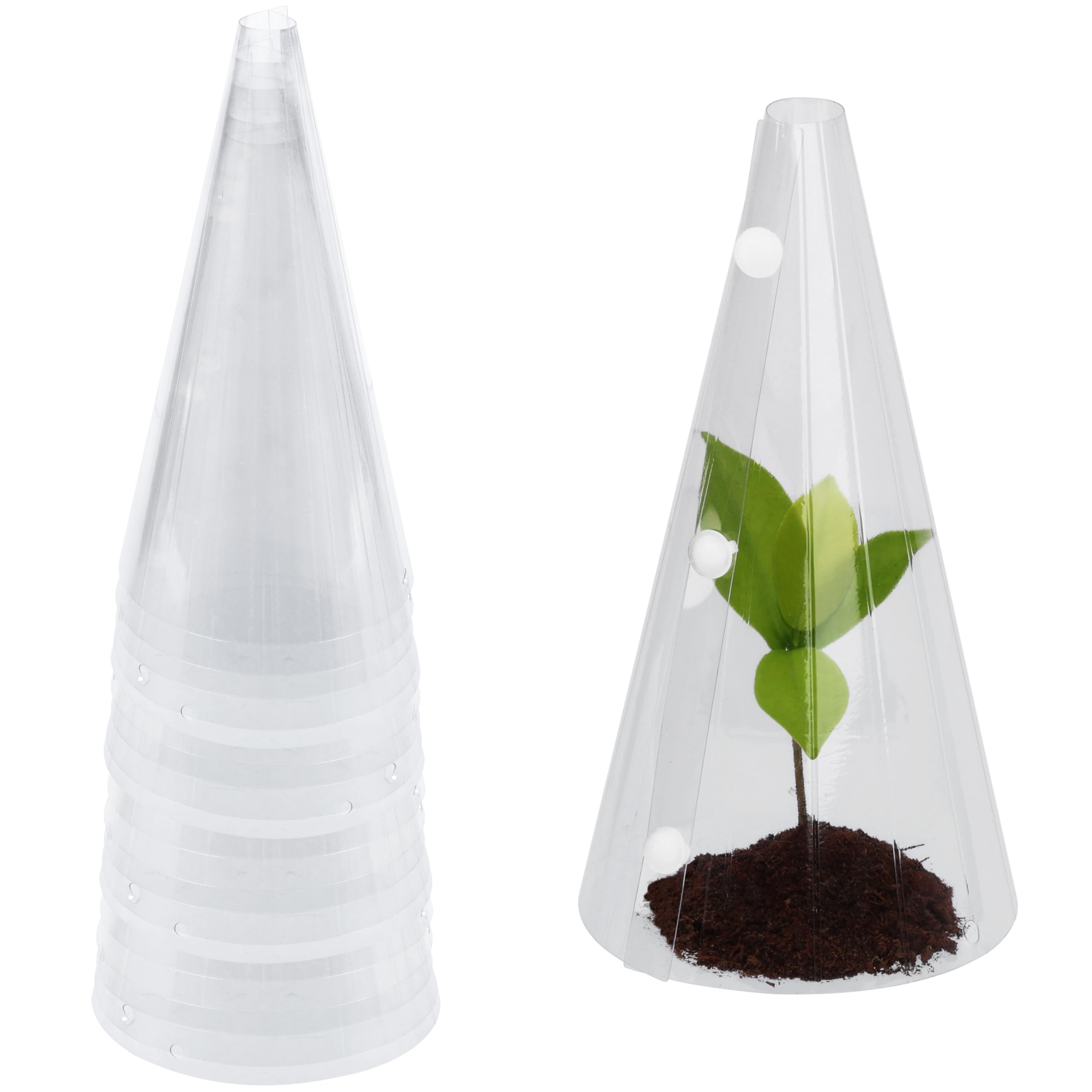 BELLE VOUS 20 Pack of Reusable Plastic Plant Cloche Covers - W10.5 x H20cm/4.13 x 7.87 Inches - Garden or Greenhouse Bell Plant/Vegetable Cover - Protection from Frost, Snails & Animals/Pests