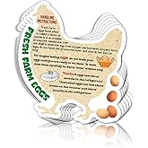 Farm Fresh Egg Handling Instruction Cards,50 Pack Chicken Coop Egg Care Inserts, Cute Hen Shaped Egg Tags for Backyard Farmers & Small Homestead Business Packaging or Farm Stand 2.95x2.70Inch