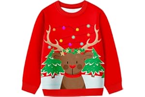 Lattlefnki Christmas Sweatshirt Kids for Boys/Girls Ugly Xmas Long Sleeve Crewneck Pullover Tops Halloween Sweatshirt 3-8Y