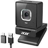 Acer A740 4K Webcam for PC with Noise Canceling Mic for Streaming Meetings | Sony 1/2.8" Sensor USB Webcam, PDAF Autofocus, 2K 1080P 60FPS, A-to-C Adapter, Switch 2, Teams, Zoom, FaceTime