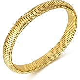 Plikin Chunky 14K Gold Plated Bracelet for Women Statement Leopard Bracelets Layered 14K Gold Plated Bangles with Cheetah Print
