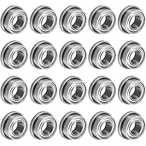 FR188ZZ Flange Ball Bearing 1/4"x1/2"x3/16"Double Shielded GCr15 Bearings 5pcs