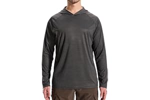 LOOGU Men's UPF 50+ Sun Protection Hoodie Shirt Long Sleeve Rash Guard SPF T-Shirts for Fishing Hiking