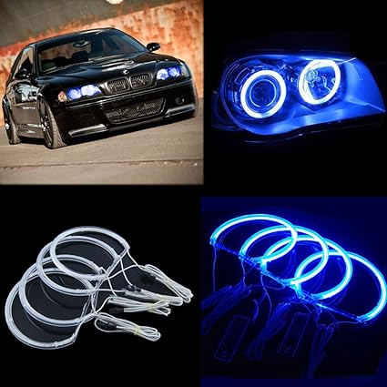 THG LED Angel Eyes halo Rings Kit for BMW E46 3 Series with ...