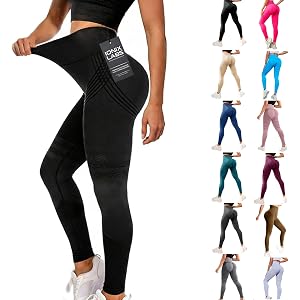 Compression Leggings for Women, 3D Sculpting Compression Leggings, High Waisted Tummy Support Squat Proof Activewear