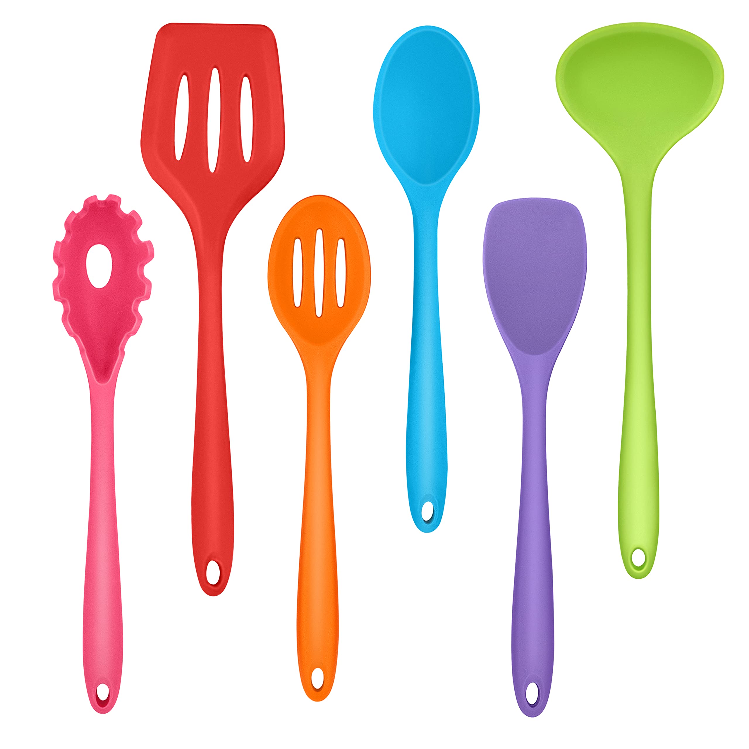 Herogo Kitchen Utensils Set, 6 Pieces Silicone Cooking Utensils Set, Baking Cooking Tools Spoon Turner for Non-Stick Cookware, Non Scratch & Heat Resistant, Dishwasher Safe (Multicolor)