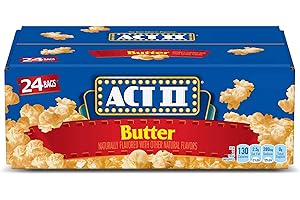 Act II Butter Microwave Popcorn, Movie Night Supplies, 2.75 oz. Bags (Pack of 24)