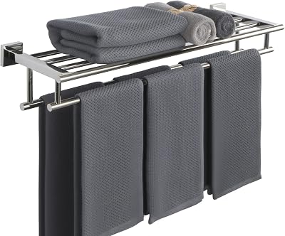 Sayayo 28-Inch Chrome Towel Rail Wall Mounted SUS304 Stainless Steel EGZ8070-C
