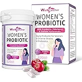 Wellcatcher Vaginal Probiotics for Women: Daily Cranberry Probiotics with Prebiotics Support Digestive Urinary Tract Health pH Balance with 30 Billion CFU 8 Diverse Strains Vegan 60 Counts