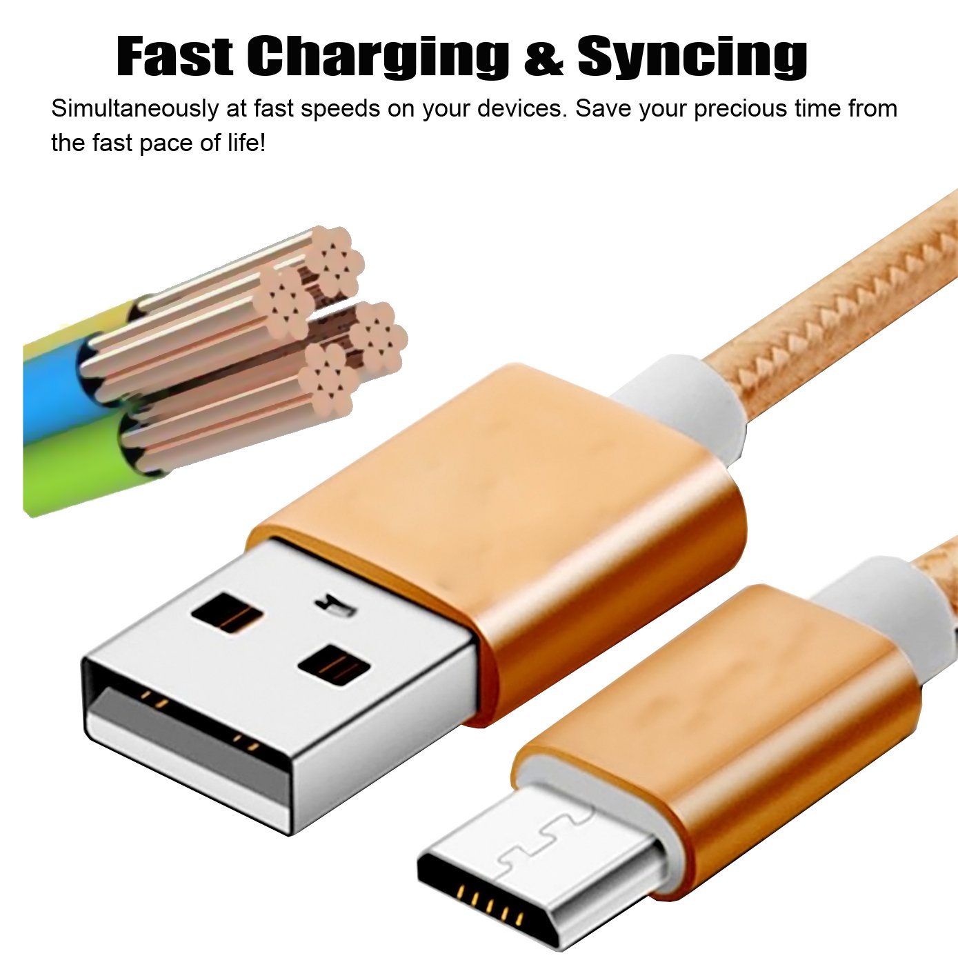 CaseHQ 5 Ft Replacement Micro USB Cable, Powerline Data USB Cord Compatible with Amazon Kindle, Kindle Touch, Fire, Keyboard, Kindle DX, HD, HDX,8.9