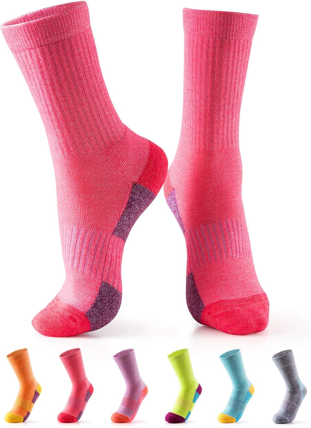 Amazon Com Athletic Crew Socks Hiking Running Cushion Cozy Knit Crew Socks For Women Boys M Zh1 Clothing