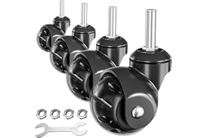 APLLAMO 2 in Ball Caster Wheels - Threaded Stem Castors (Stem Diameter 3/8", Stem Length 1"),Heavy Duty 1200 LBS,Swivel Casters Set of 4,Replacement Wheels for Furniture,Cart, Chair, Cabinets,Coffee Table