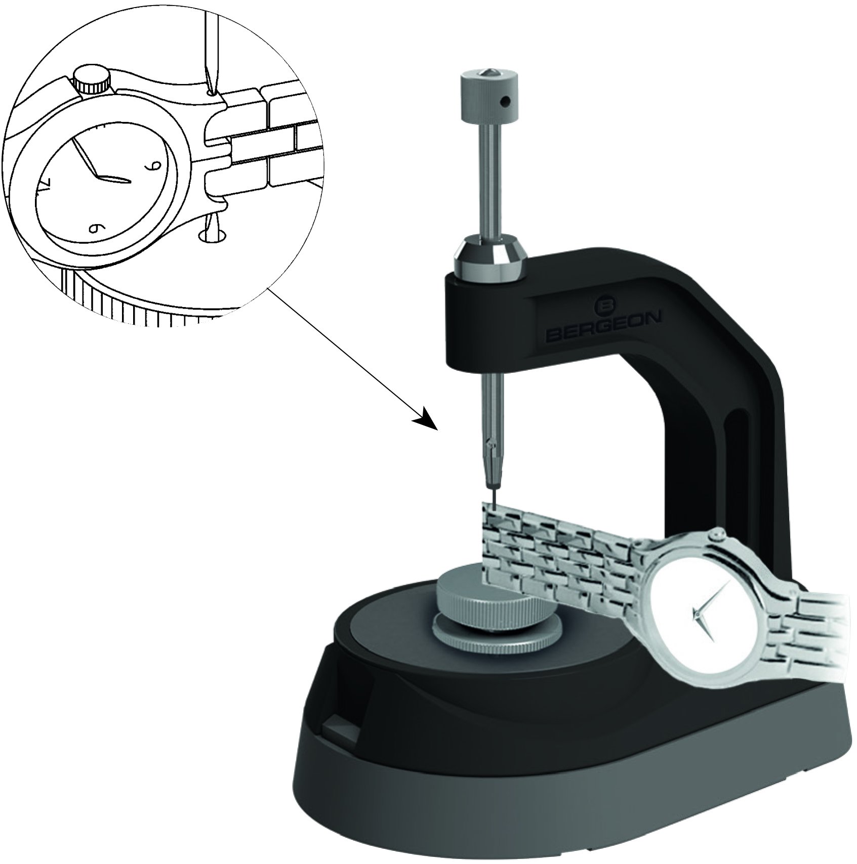 Bergeon 8745 Professional Grade Resin Multi-Function Press, Watch Sizing Tool #55-029