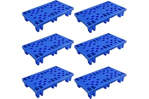 TMINEL Plastic Pallet, Waterproof Storage Grid Pad Lightweight Plastic Pallets for Basement Storage Nestable Pallet for Indoor and Outdoor Floor Cargo Storage(6pcs-11.8 * 19.7 * 3.9in)